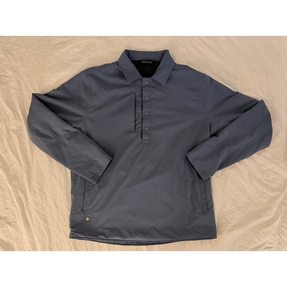 Peter Millar Approach Golf Snap Pullover Jacket - Medium - Blue